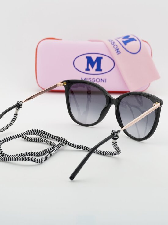 M Missoni MMI 0119/S 0807 9O Cat Eye Sunglasses - Black/Gold/Grey main image 5